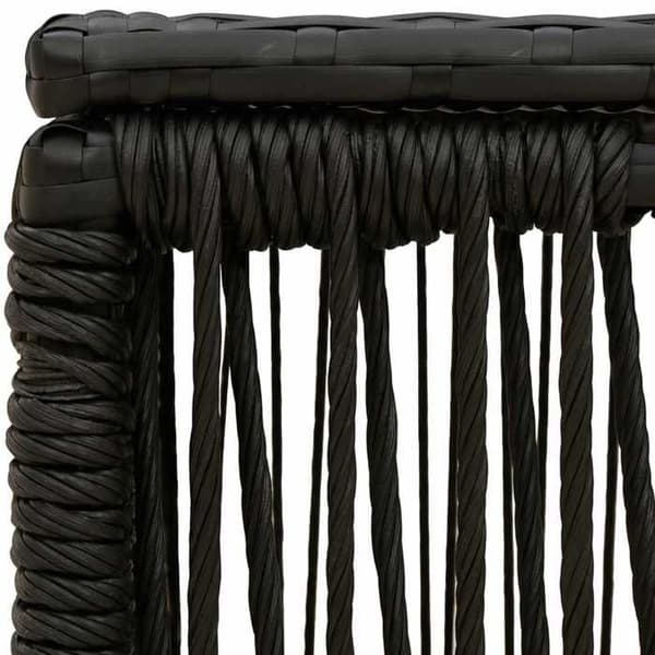 Havemøbel - EKSKLUSIV HUS - 55x55x37 cm - PE Rattan og glas - Sort - Firkantet Svart