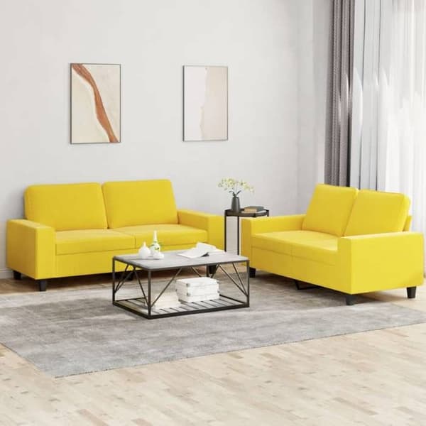 Maison Exclusive - Sæt af 2 sofaer lys gul stof