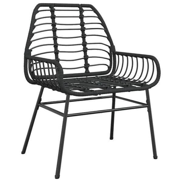 Maison Exclusive - Trädgårdsstolar set om 2 Svart flätad resin