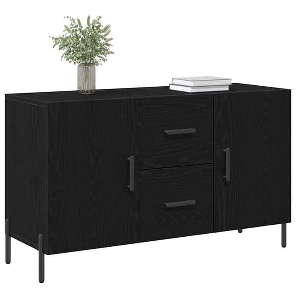 Maison Exclusive - Buffet Sort egetræ 100 x 36 x 60 cm Ingeniørtræ