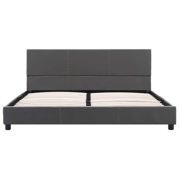 Sengestel - Eksklusivt Hus - Grå - Syntetisk læder - 160x200 cm grå
