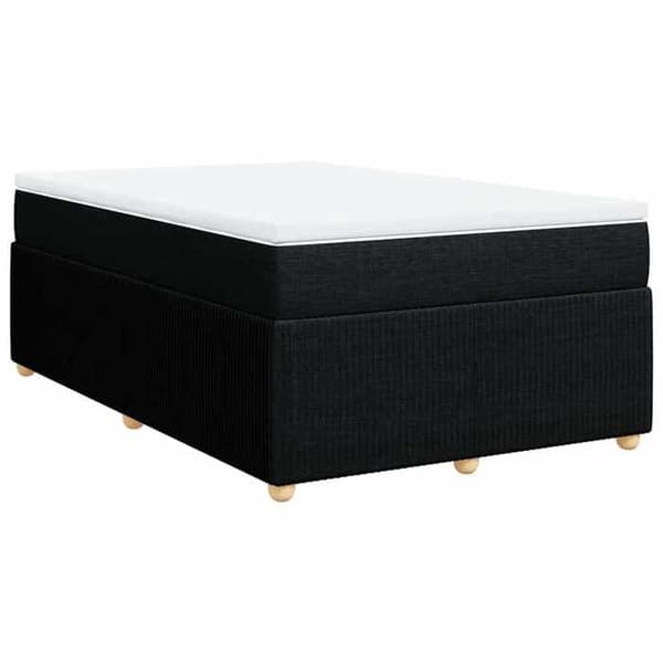 Maison Exclusive - Seng med lameller og madras Sort 120x200 cm Stof
