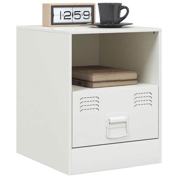 Maison Exclusive - Sängbord 2 st vit 34,5x39x44 cm stål