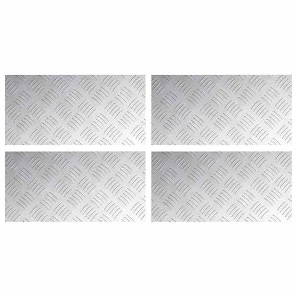 Maison Exclusive - Nez de marche 4 pc 40 x 20 cm Silver Aluminium Rektangulär Silver