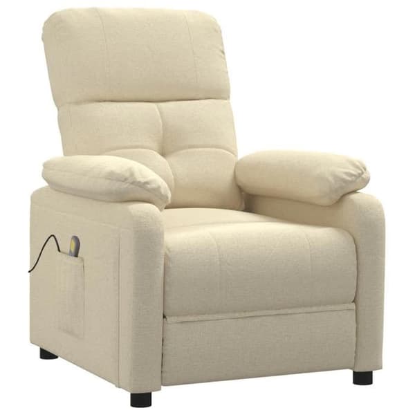 Maison Exclusive - Massagefåtölj Creme Tyg Grädde