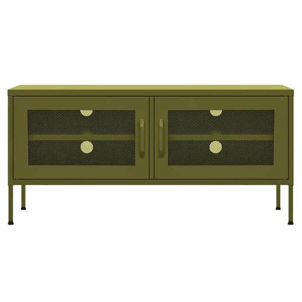 Maison Exclusive - TV-möbel Grön oliv 105x35x50 cm Stål