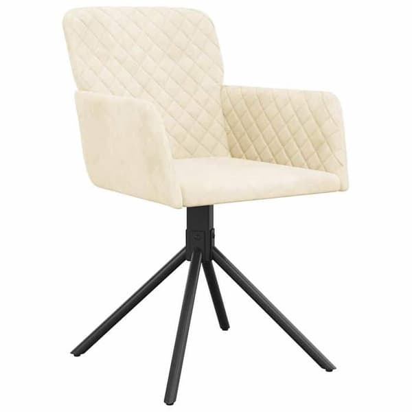 Maison Exclusive - Snurrstolar för matplats, set om 2, Creme Sammet