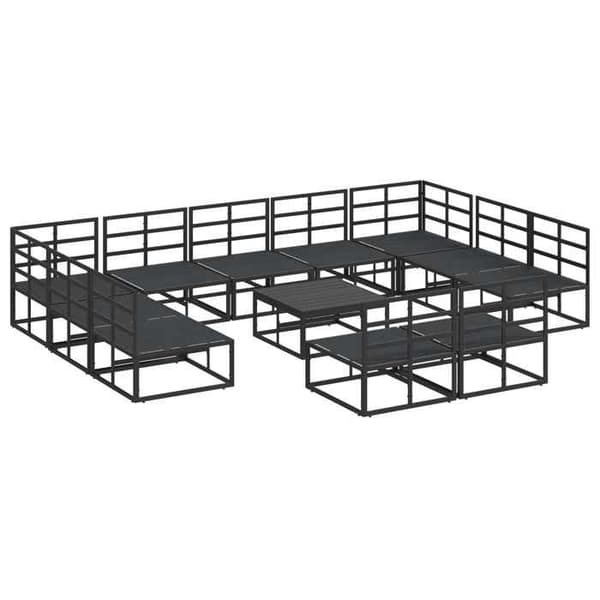Maison Exclusive - 12-delars trädgårdsoff-set Svart Aluminium
