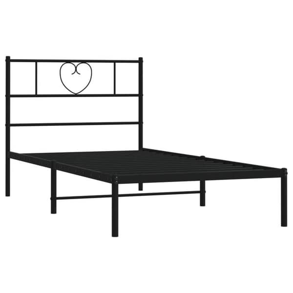 Sengestel - EKSKLUSIV HUS - 75x190 cm - Sort - Metal (malet stål) - Lamelseng & opbevaring Svart