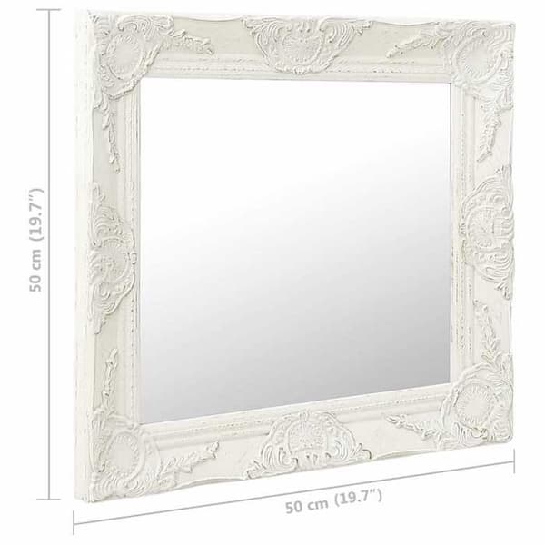 Maison Exclusive - Barockstil väggspegel 50x50 cm Vit