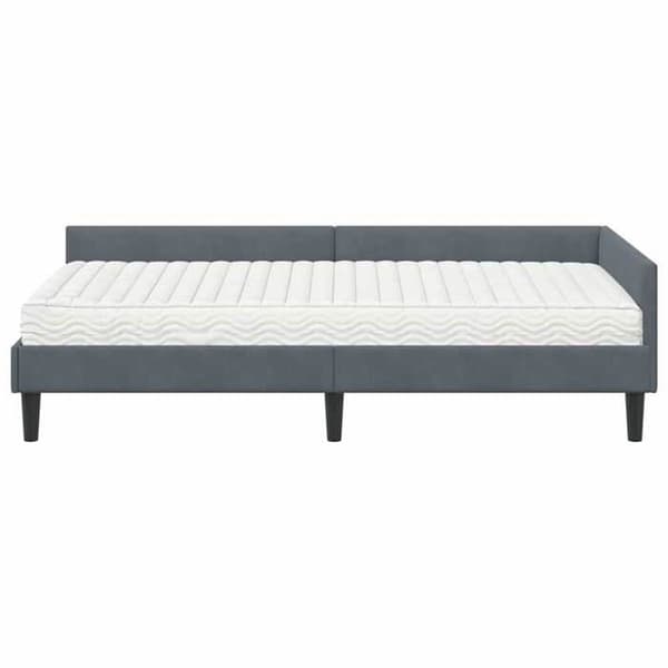 Maison Exclusive - Hörnsängram med madrass 2 st Mörkgrå 90 x 200 cm Mörkgrå