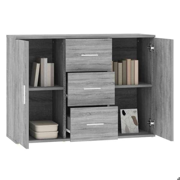 Maison Exclusive - Buffet Sonoma grå 91x29,5x65 cm Ingenjörsträ Grå