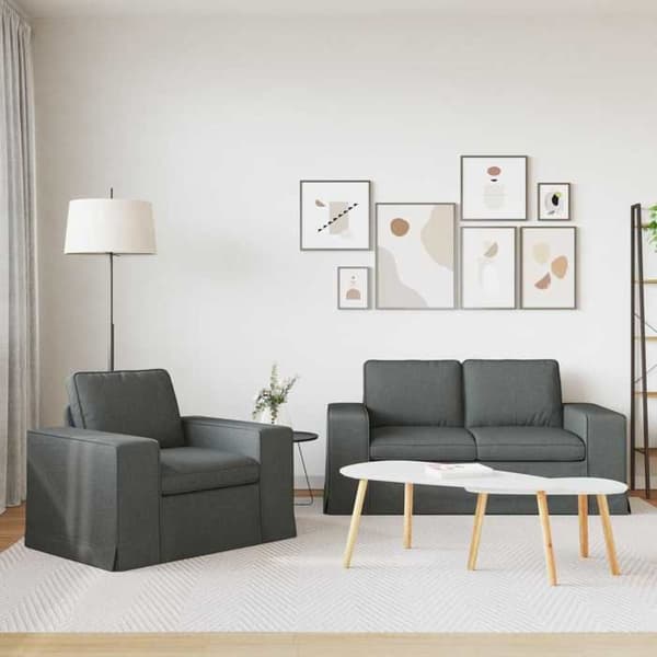 Maison Exclusive - Sæt af 2 sofaer Mørkegrå stof