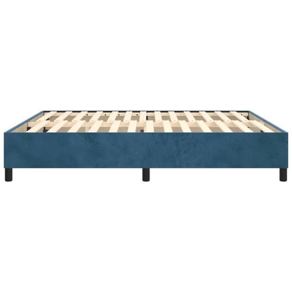 Maison Exclusive - Sängram med mörkblå lameller 200x200 cm sammet mörkblå