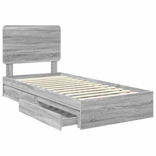 Maison Exclusive - Förvaringssäng Grå Sonoma 100 x 200 cm Ingenjörsträ