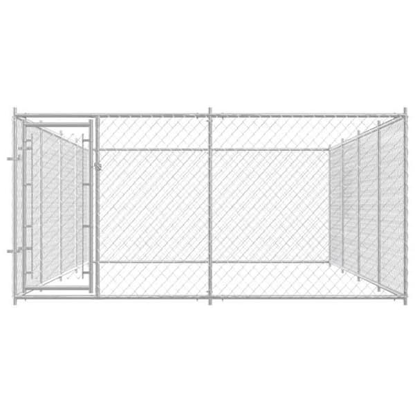 Maison Exclusive - Udendørs hundehus 7,6 x 3,8 x 1,9 m Silver