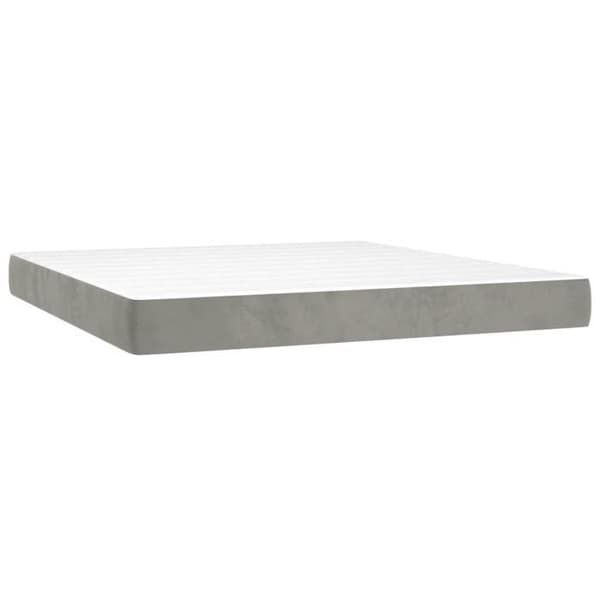 Maison Exclusive - Seng solid bund med socker og madras Grå 160x200cm Velour