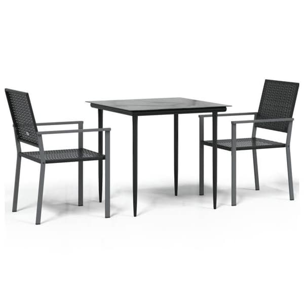 Maison Exclusive - Trädgårdsset 3 delar i flätad resin och stål