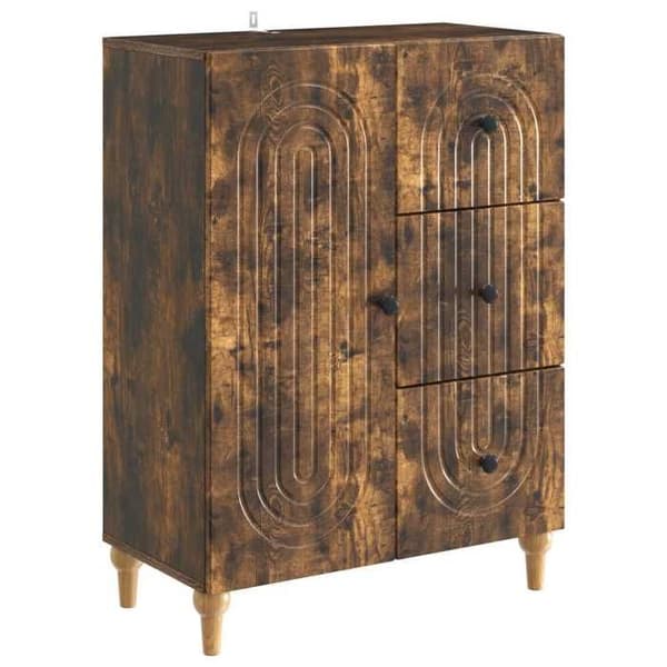 Maison Exclusive - Buffé Ek rökt 66 x 34,5 x 90 cm Ingenjörsträ