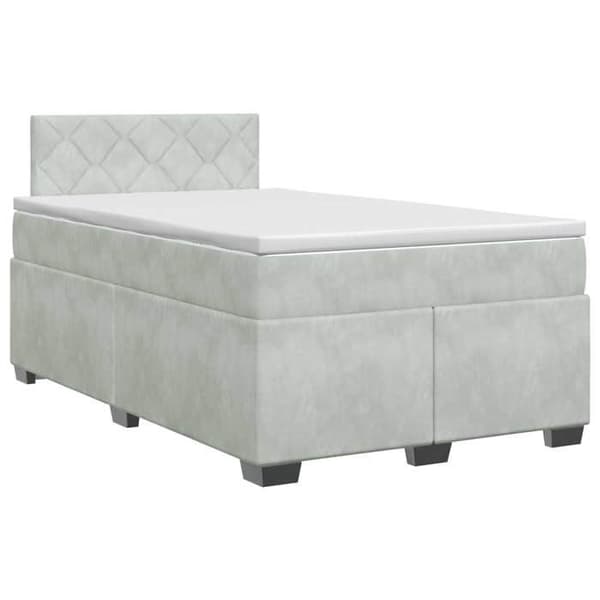 Maison Exclusive - Boxspring seng med madras Lys grå 120 x 200 cm Velour Ljusgrått