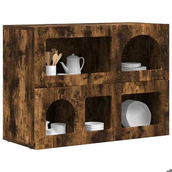 Maison Exclusive - Buffet ELST Røget eg 80,5 x 35 x 59 cm Ingeniørtræ