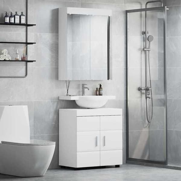 Maison Exclusive - Kylpyhuoneen kalustesarja TULUM 2 osaa Valkoinen