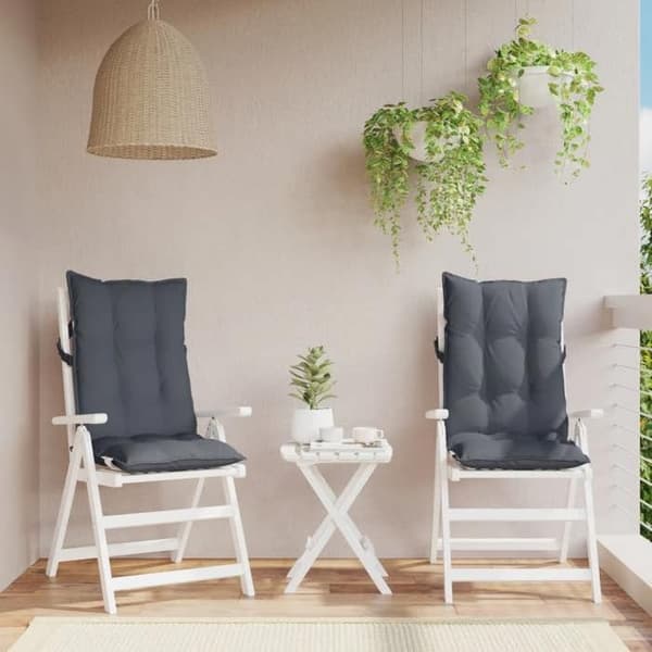 Maison Exclusive - Kuddar för stolar med hög rygg, set om 2, antracit antracit