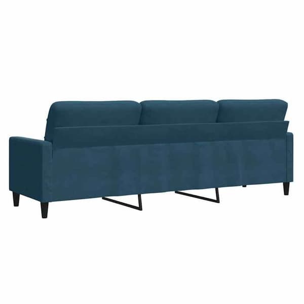 Sofa - MAISON EXCLUSIVE - 3 pladser 210 cm - Blå - Velour - Metalstruktur Blå