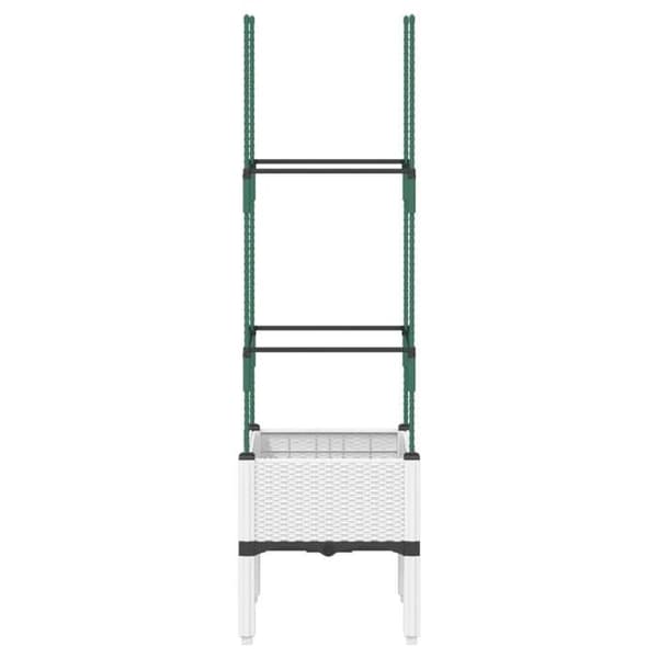 Maison Exclusive - Blomsterkasse med hvid trellis 40x40x142,5 cm PP Vit
