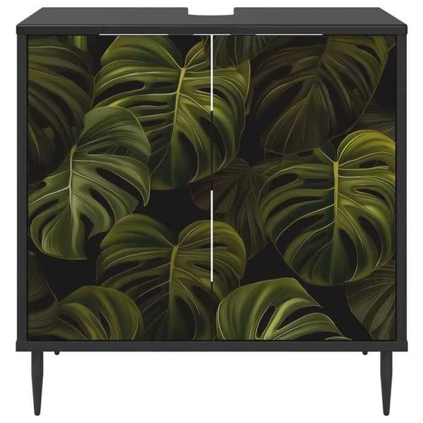 Maison Exclusive - Badeværelsesskab ELBURG Sort eg 60 x 40 x 61 cm