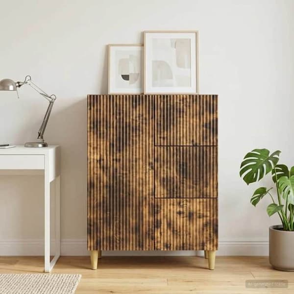 Maison Exclusive - Buffet Røget Eg 66 x 34,5 x 90 cm Ingeniørtræ