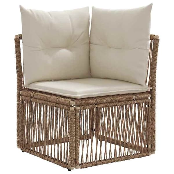 Maison Exclusive - 4 osan beige polyrottinkinen puutarhakalustesetti