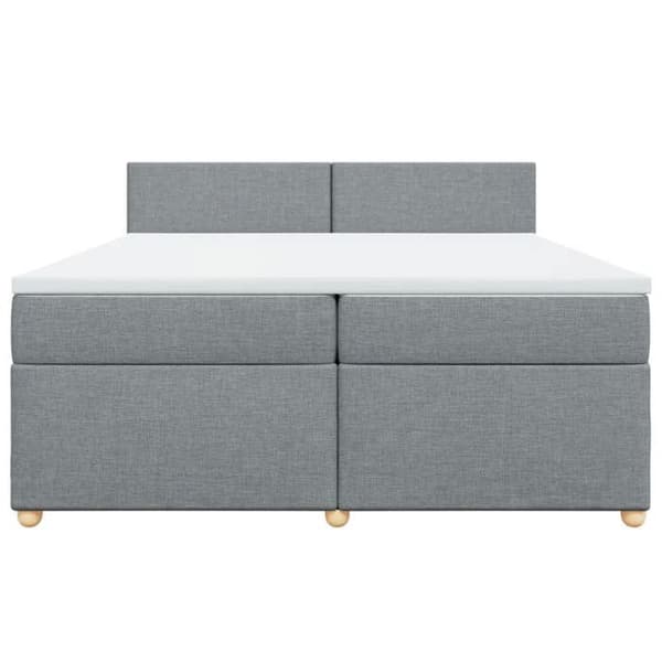 Maison Exclusive - Sängbotten med lameller och ljusgrå madrass 200x200cm Tyg