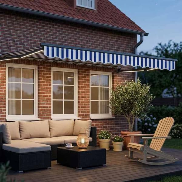 Maison Exclusive - Manuell utdragbar butik med LED 3 x 2,5 m