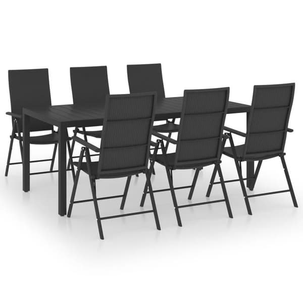 Maison Exclusive - Have spisebordssæt 7 dele sort Svart
