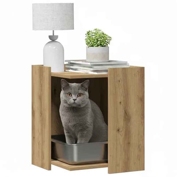 Maison Exclusive - Håndlavet kattebakke møbel i egetræ 42x42x51 cm