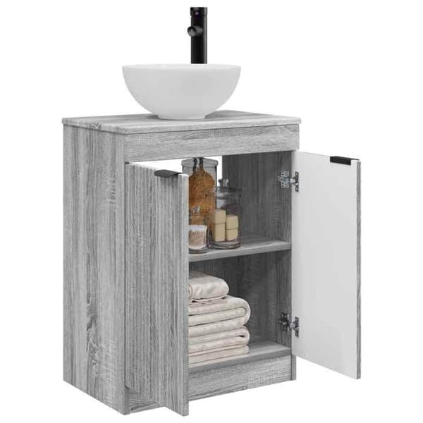 Badrumsmöbel - EXKLUSIV HEM - Sonoma grå - Under vask 54×35×83 cm - Ingenjörsträ - Effektiv förvaring Sonoma grå