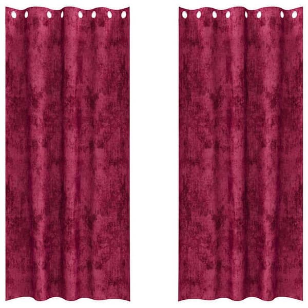 Maison Exclusive - Gardiner i sammet 2 st Bordeaux 260 x 140 cm Sammet Bordeaux