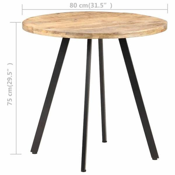 Maison Exclusive - Spisebord 80 cm Ubehandlet mangotræ