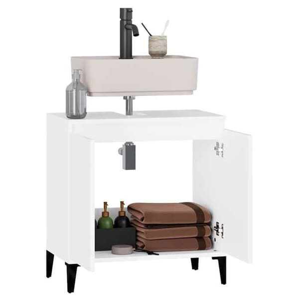 Maison Exclusive - Hvid vaskeskab 58x33x60 cm ingeniørtræ