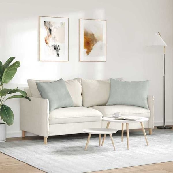 Sofa puder - EKSKLUSIV HUS - Sæt 2 - 70 x 50 cm - Fløjl - Lys grå Ljusgrått