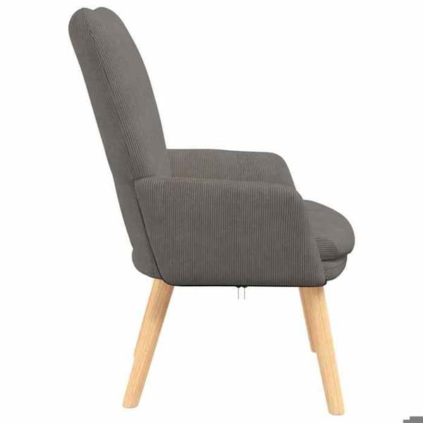 Fåtölj - EXKLUSIV HEM - 63 x 67 x 94 cm - Ljusgrått tyg - Polyesterarmstöd - Gummiträben Ljusgrått