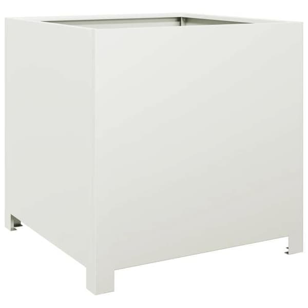 Maison Exclusive - Vit kruka 50x50x50 cm stål