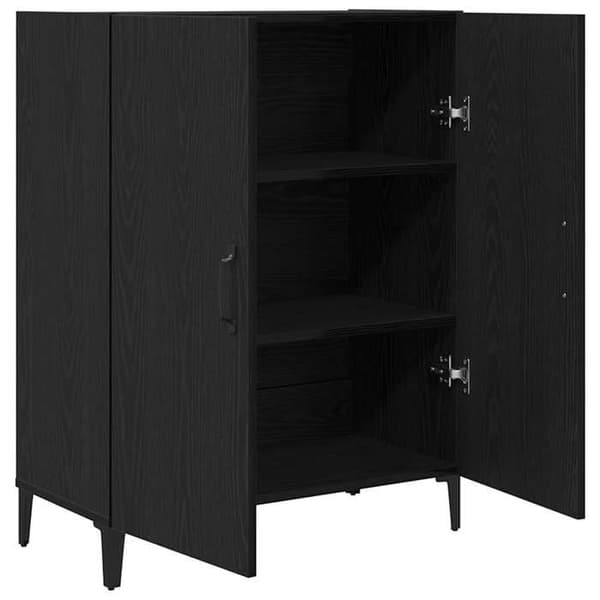 Maison Exclusive - Buffet i sort egetræ 69,5x34x90 cm i ingeniørtræ