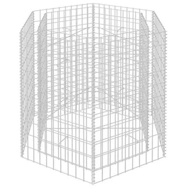 Maison Exclusive - Hexagonal gabion hævet seng 100x90x100 cm silver-