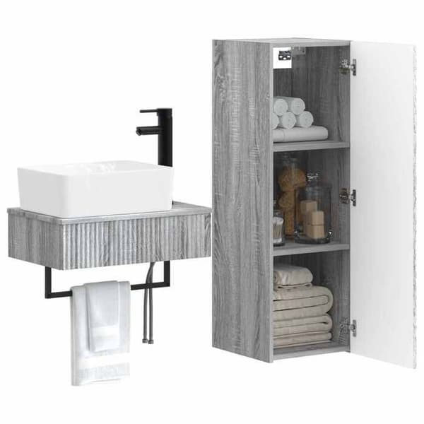 Maison Exclusive - Badmöbelset 2 delar Sonoma grå