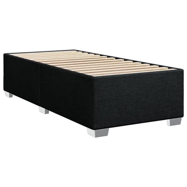 Maison Exclusive - Sengebund med lameller og madras Sort 90x190 cm Stof