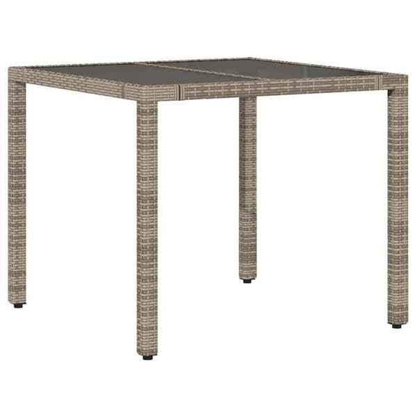 Maison Exclusive - Trädgårdsbistro-set 5 delar med gråa kuddar i polyrotting