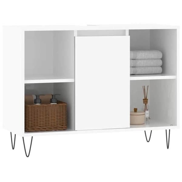 Maison Exclusive - Badrumsskåp vit glans 80x33x60 cm