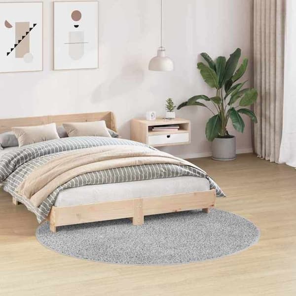 Matto - MAISON EXCLUSIVE - Karvainen liukumaton 160 x 160 cm - Harmaa - Polypropeeni - Neliö Grå